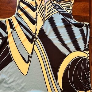 Jamie Sadock yellow, black, and teal  sleeveless Golf Top. Like new, size XL.